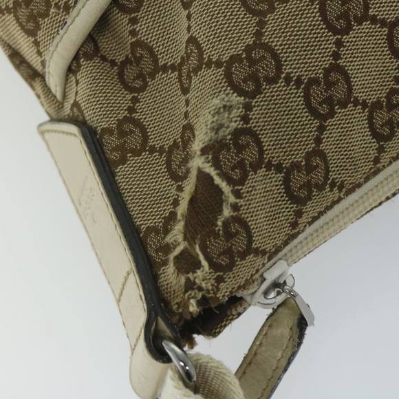 GUCCI GG Canvas Shoulder Bag Beige 145857 Auth 61246 - Picture 7 of 16